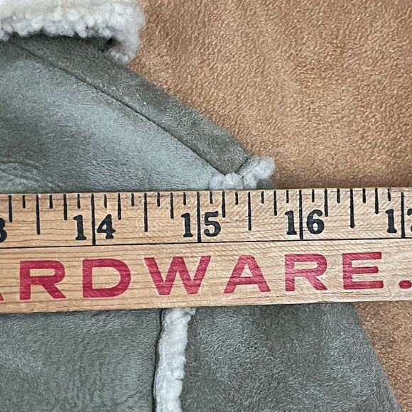 Y2K Shearling Sheepskin Fur Leather Blazer Jacket XS-S Mos - Picture 10 of 14